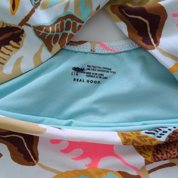 Aerie Real Good Twist Front Cutout One-Piece Swimsuit | L - Picture 3 of 8